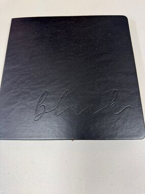 Embossed Black Notebook with Script Cover durable with black pages new multi use